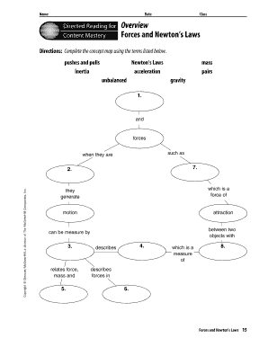 Directed Reading for Content Mastery Overview Forces Answer Key  Form