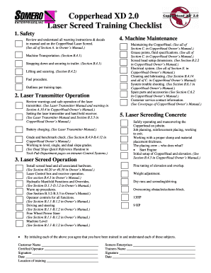 Laser Screed Training  Form