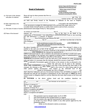 Arrear of Pay and Allowances of  Form