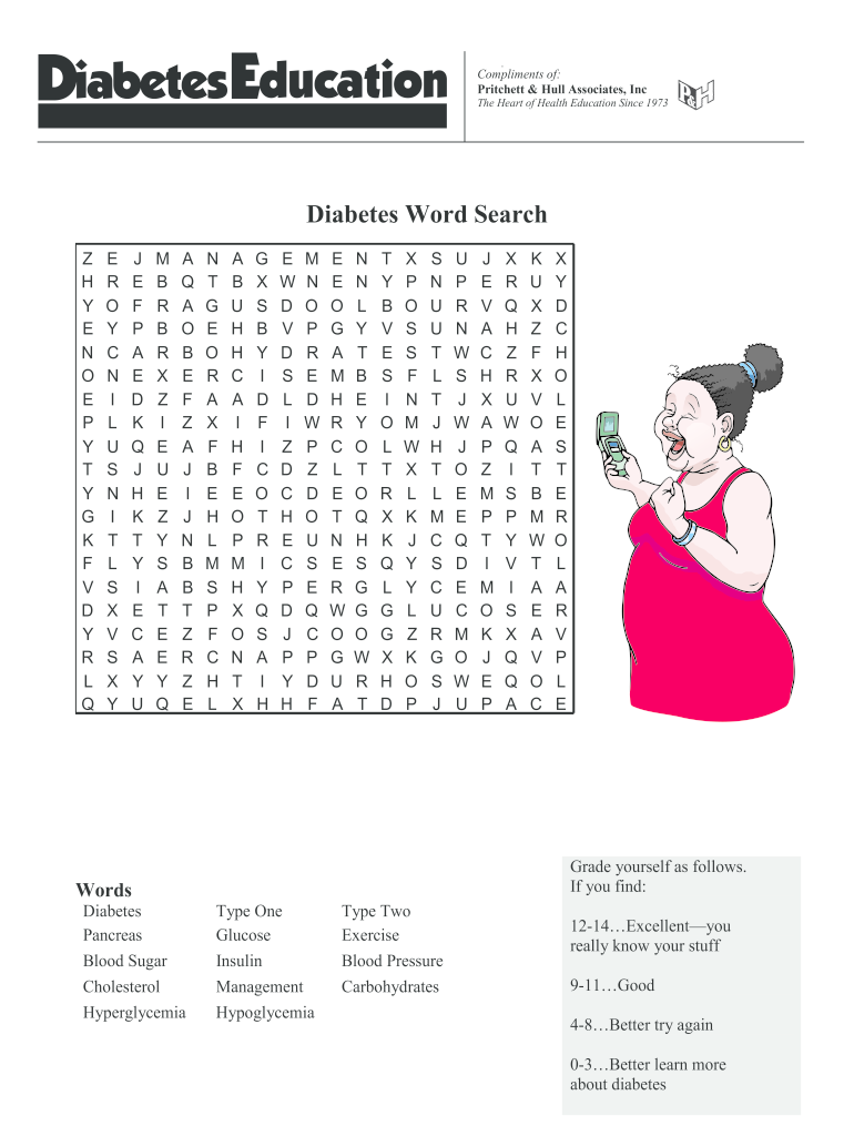 Get and Sign Diabetes Word Scramble  Form
