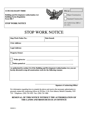 Stop Work Notice  Form