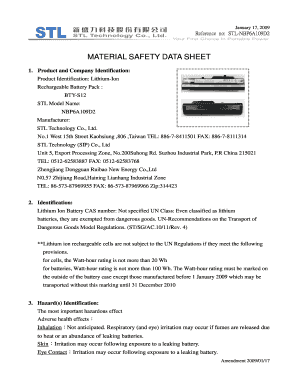 Database Battery Sds Msi Laptop  Form