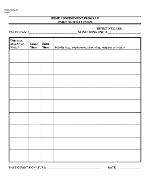 Daily Activity Form