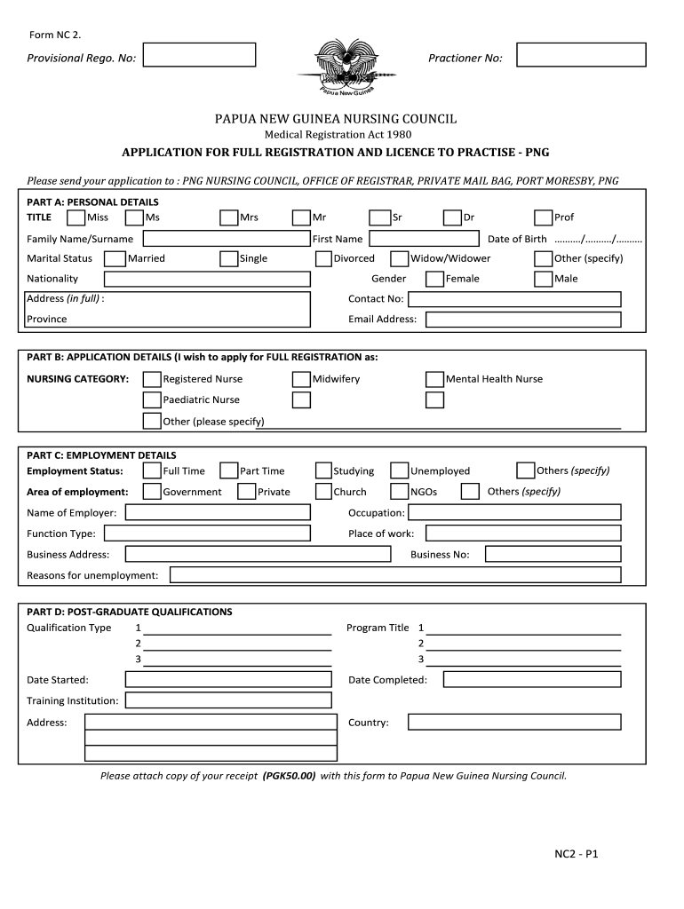 Png Nursing Council Registration Form
