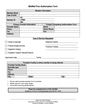 Wellnet Healthcare Prior Authorization Form