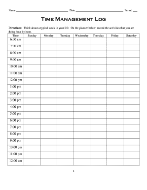 Time Management Form