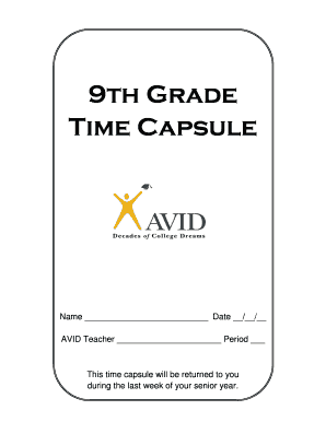 Avid Time Capsule  Form