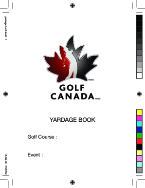 Yardage Book PDF  Form