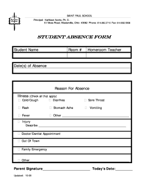Student Absence Form