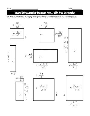 Rational Expressions Find the Missing Piece Answers  Form