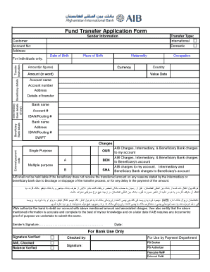 Payment Slips of Banks in Afghanistan  Form