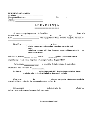 Adeverinta Angajat  Form