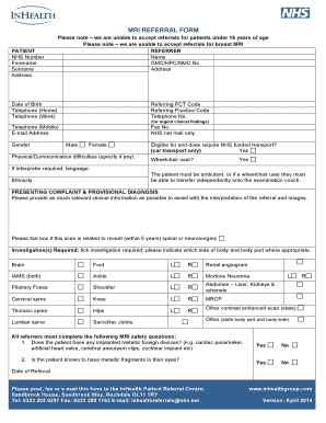 Mri Referral Form