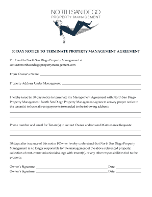 Property Management Termination Letter Sample  Form