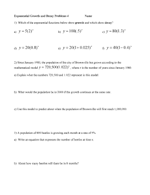 Exponential Growth and Decay Problems 4  Form