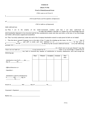 Sample Proof of Debt Form Malaysia