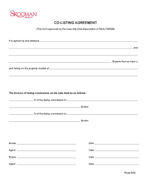Co Listing Agreement Form