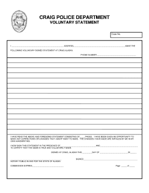 Voluntary Statement Form