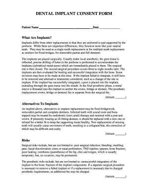 DENTAL IMPLANT CONSENT FORM Dr Toscano