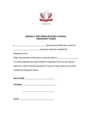 School Indemnity Form PDF