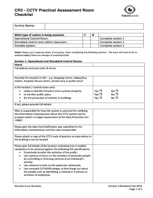 Cctv Monitoring Checklist Excel  Form