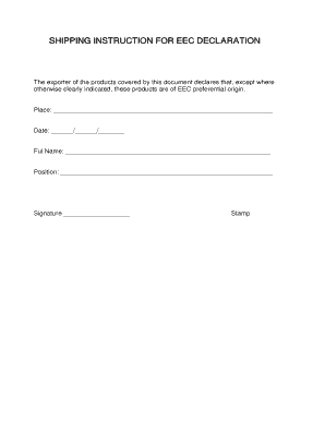 The Exporter of the Products Covered by This Document Declares that Except Where Otherwise Clearly Indicated These Products Are   Form