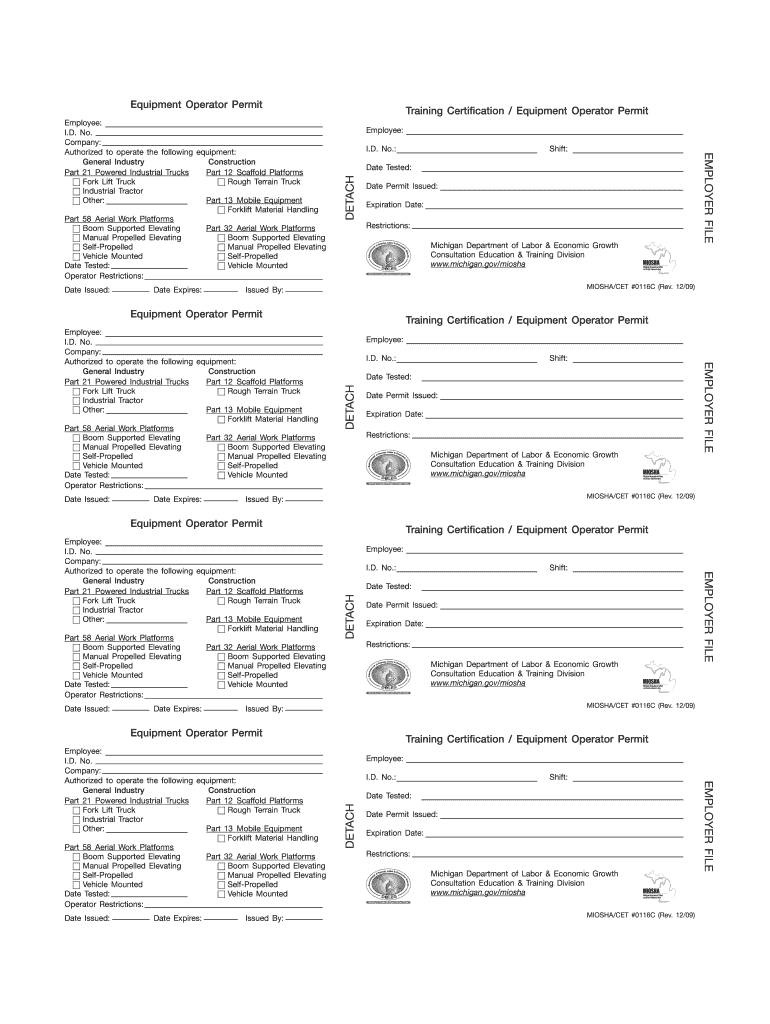  Equipment Operator Permit Training Certification Static Hmic 2009