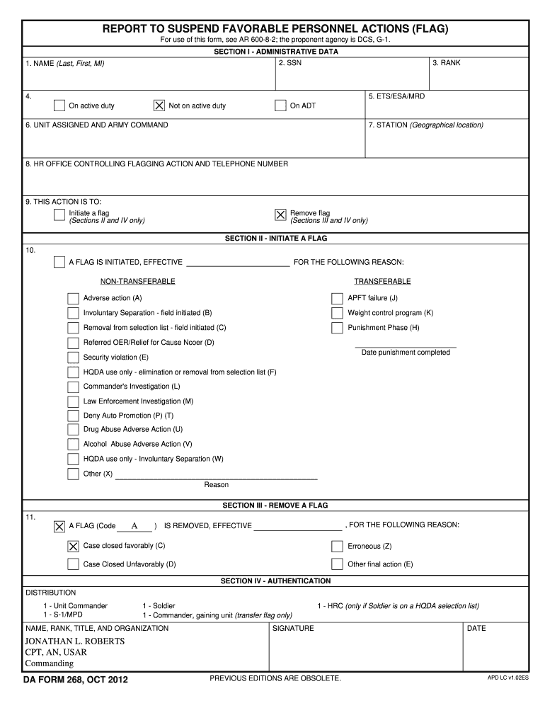 Da 268 Fillable  Form