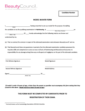 Model Waiver  Form