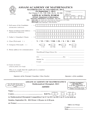 Assam Academy of Mathematics  Form