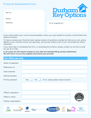 Financial Assessment Form Durham Key Options Durhamkeyoptions Co