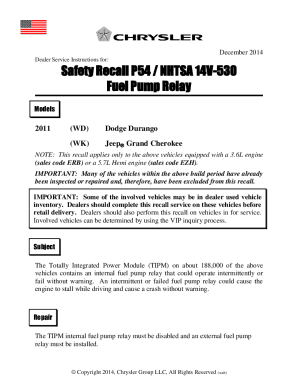 Safety Recall P54 Fuel Pump Relay Espa Ol  Form