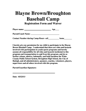  Blayne Brown Baseball Camp 2013