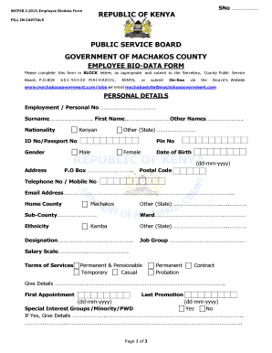 Government Biodata Form