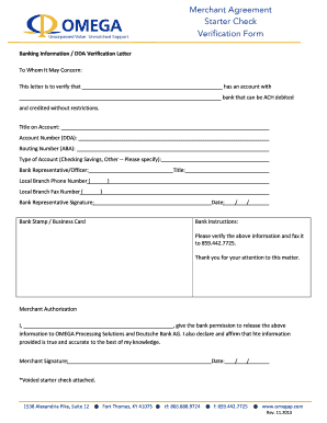 Bank Validation Letter  Form
