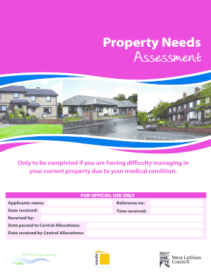 Property Needs Assessment  Form