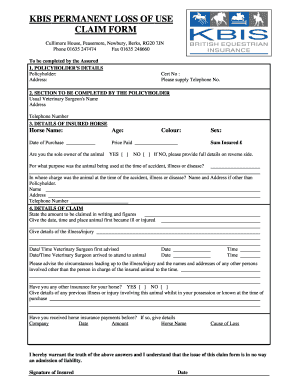 Kbis Claim Form