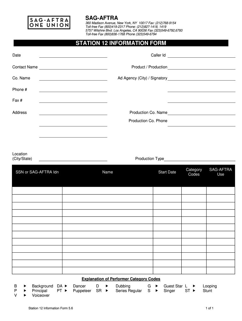 Station 12 Form