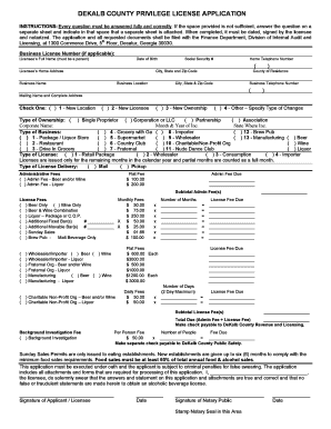 Dekalb Business License Renewal  Form