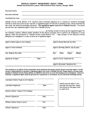 Dekalb County Registered Agent  Form