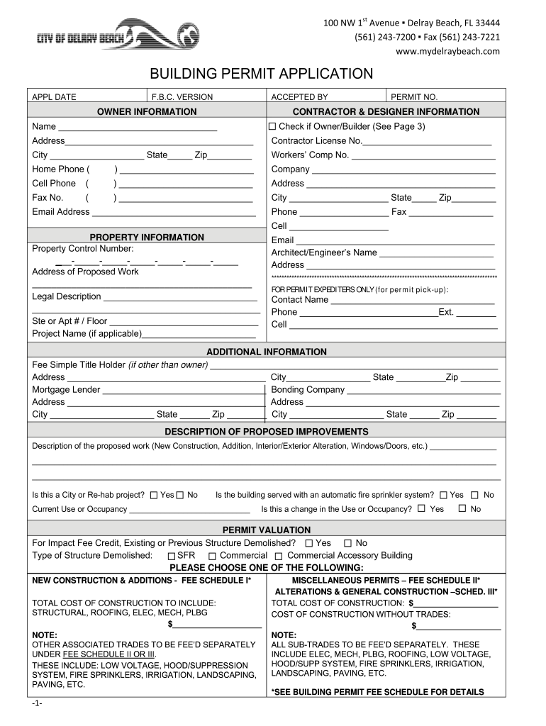 Delray Beach Permit 2010-2022: get and sign the form in seconds