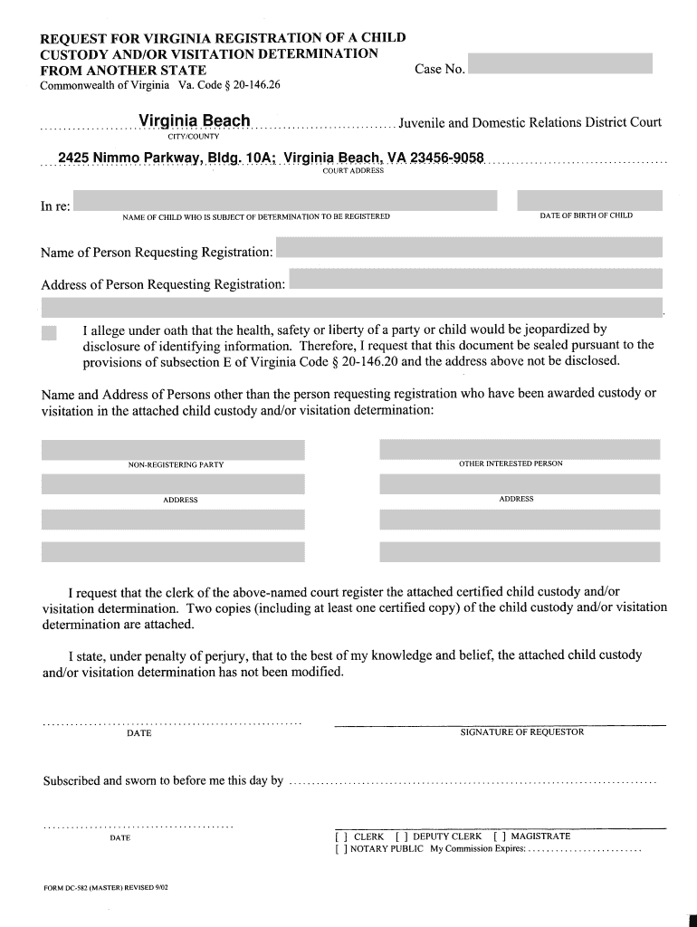 Dc 582  Form