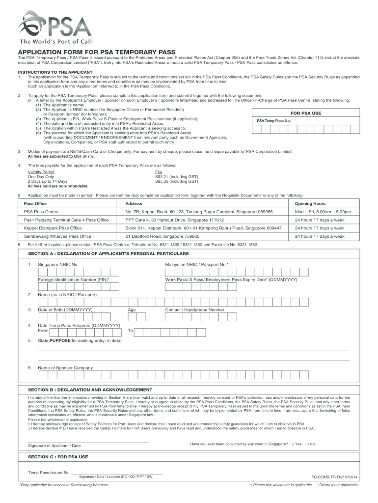 Get and Sign Discretion of PSA Corporation Limited PSA 2014 Form