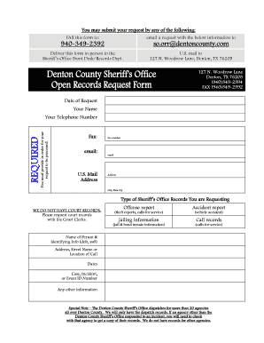 Denton County Open Records Request  Form