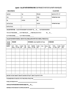Imo Ballast Water Reporting Form Excel