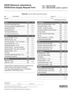 Idexx Supply Order Form