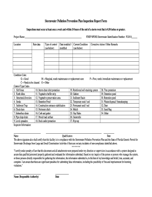 Stormwater Prevention Plan Form