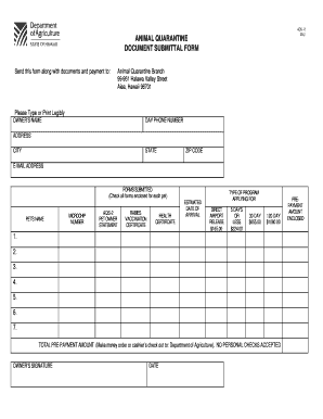 Quarantine Form