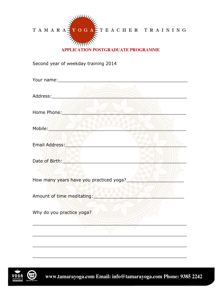 Application Form  MailChimp