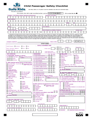 Child Passenger Safety Checklist  Form